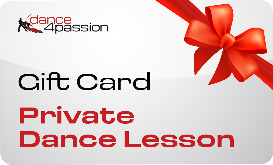 private dance lesson gift card with red bow